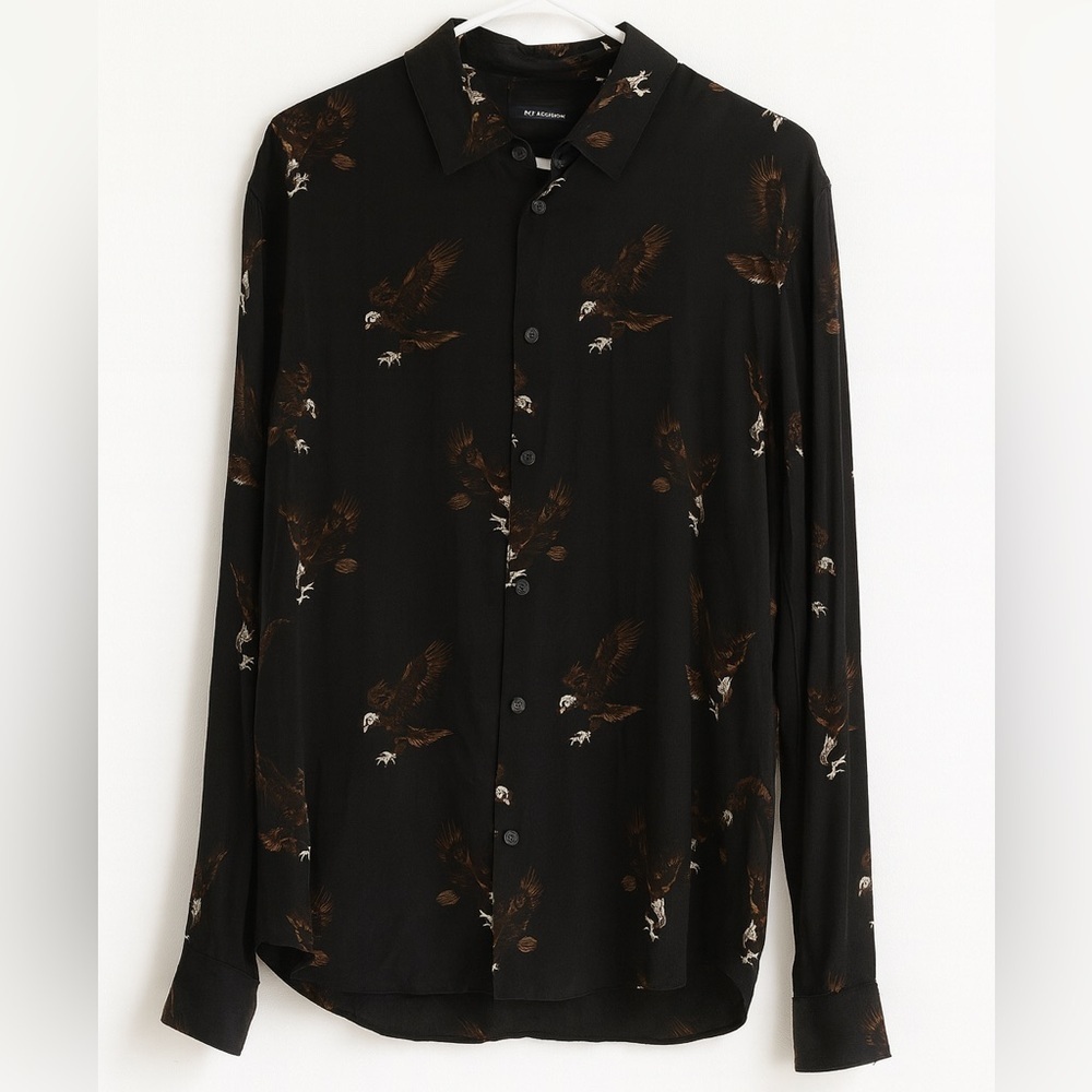 The Kooples Parisian Eagle-Print Button Down Shirt Size Small NWT